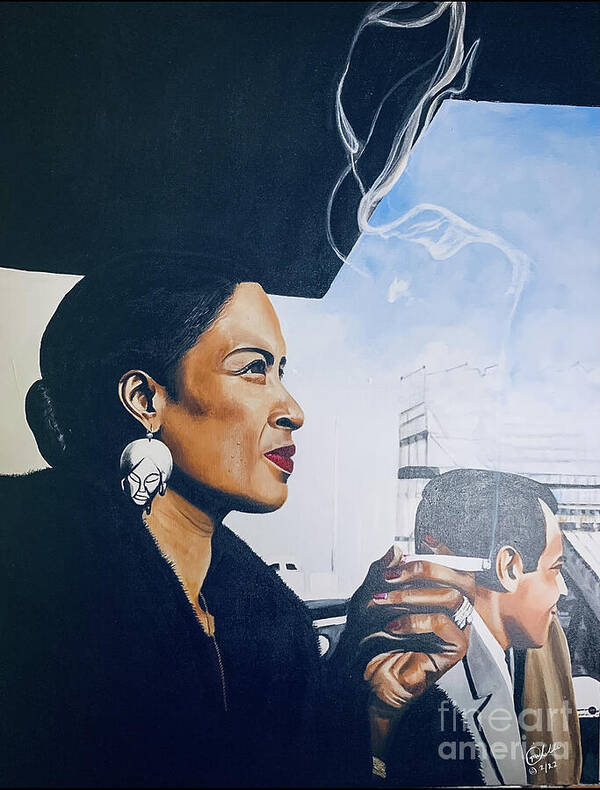 Billie Holiday-Smoking 1 - Art Print