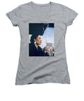 Billie Holiday-Smoking 1 - Women's V-Neck