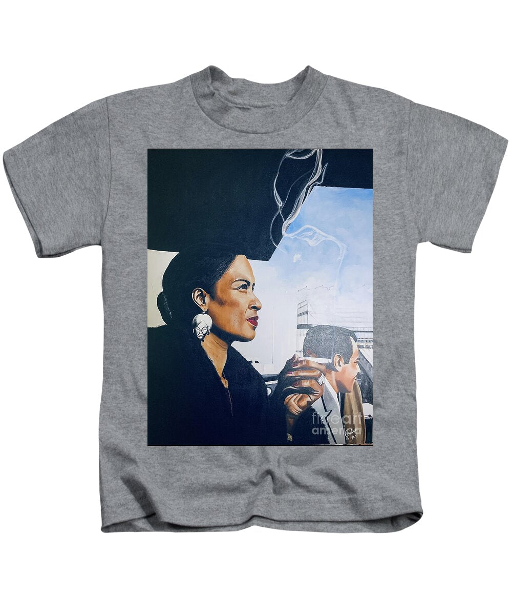 Billie Holiday-Smoking 1 - Kids T-Shirt