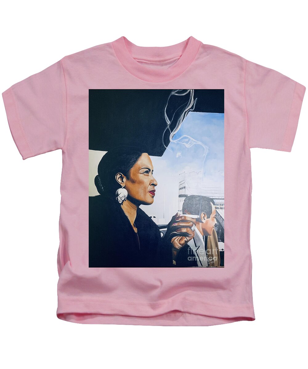 Billie Holiday-Smoking 1 - Kids T-Shirt