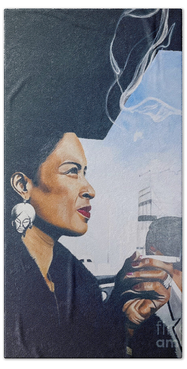 Billie Holiday-Smoking 1 - Bath Towel
