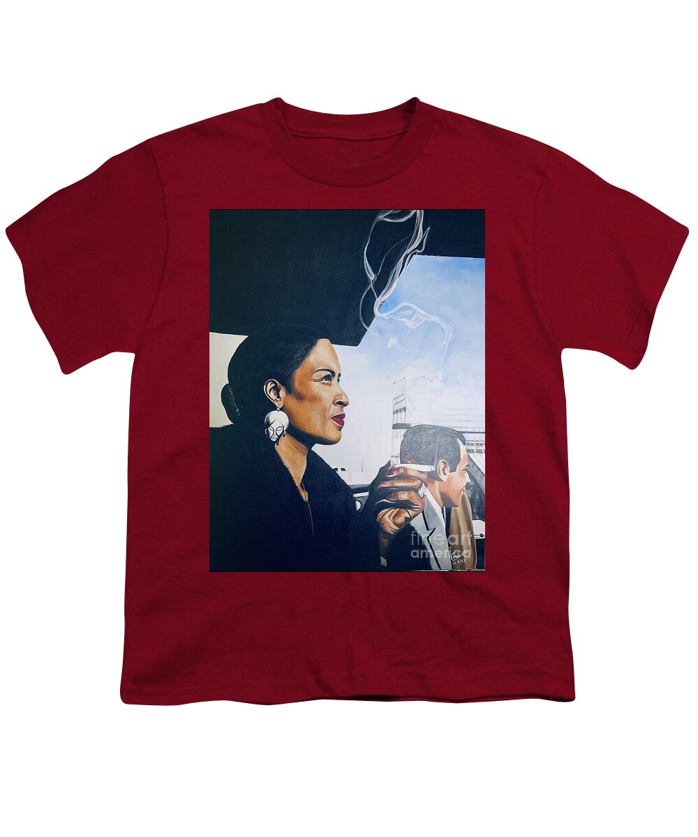 Billie Holiday-Smoking 1 - Youth T-Shirt