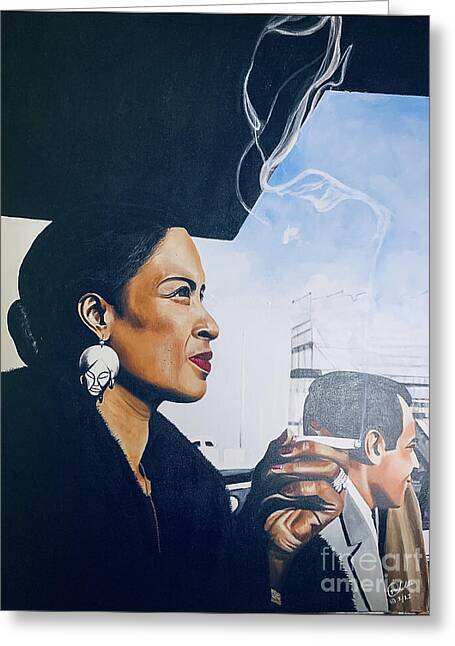 Billie Holiday-Smoking 1 - Greeting Card