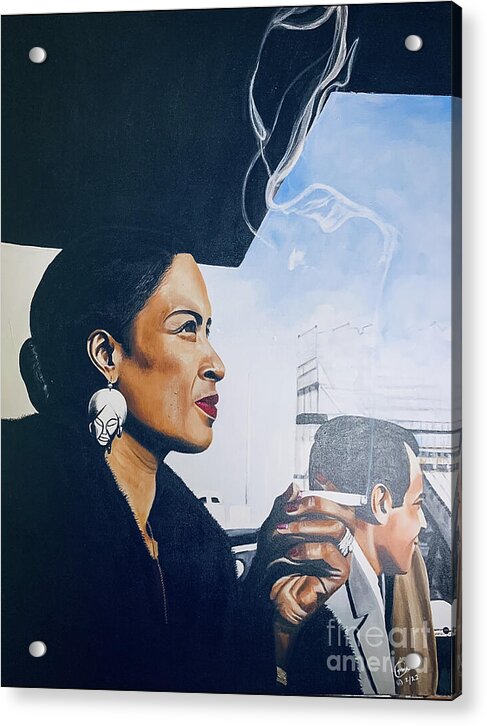 Billie Holiday-Smoking 1 - Acrylic Print