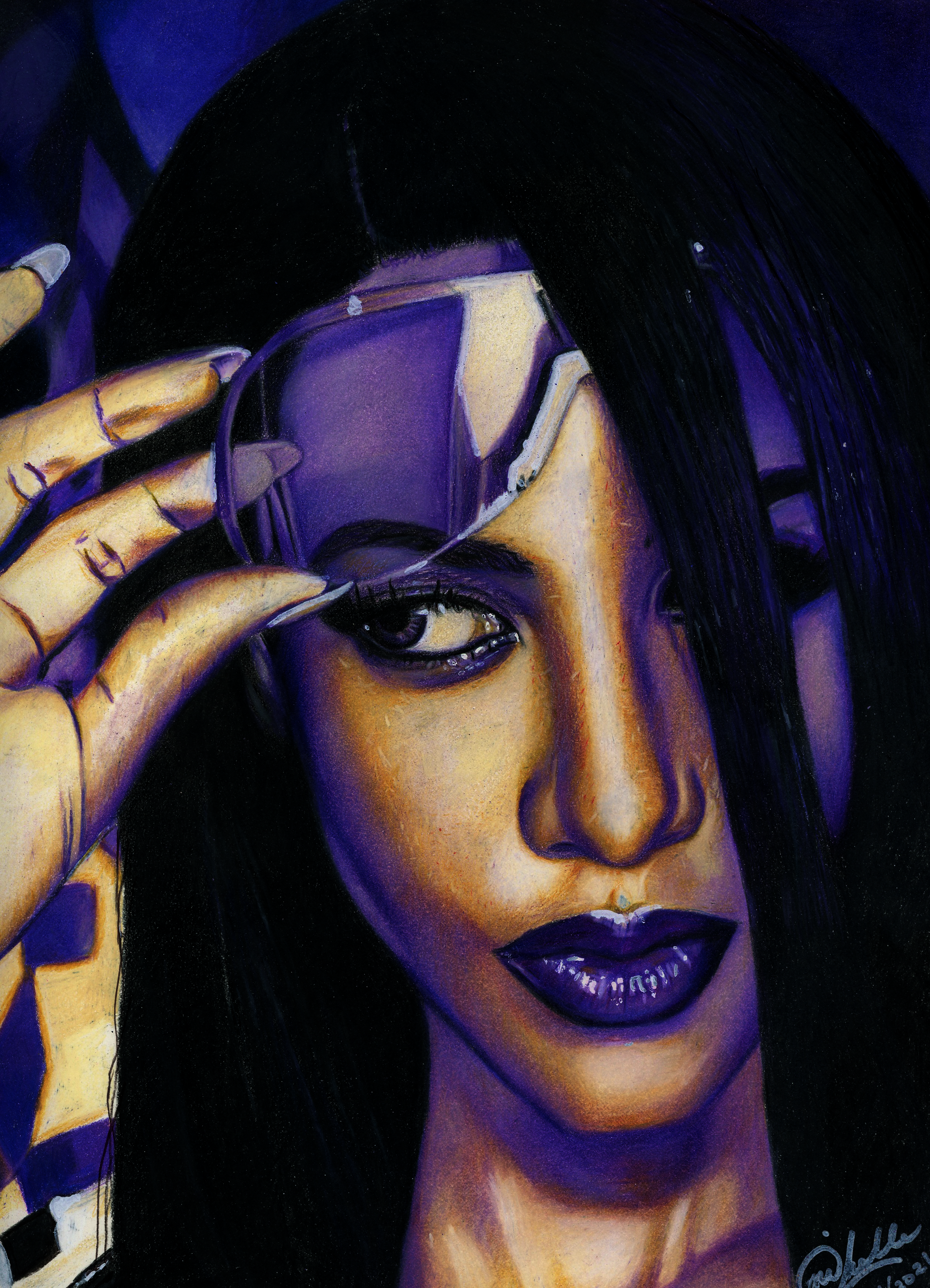 Aaliyah In Shades of Purple - Poster Print