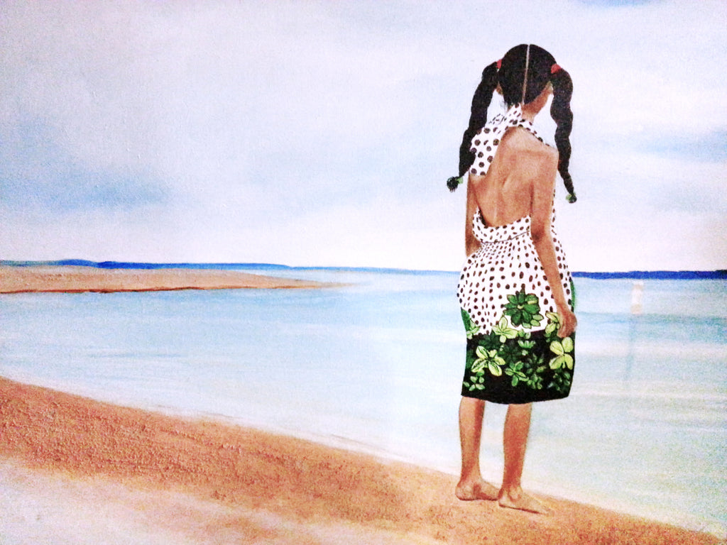Little Girl on the Beach - Canvas Print