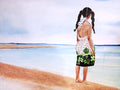 Little Girl on the Beach - Canvas Print