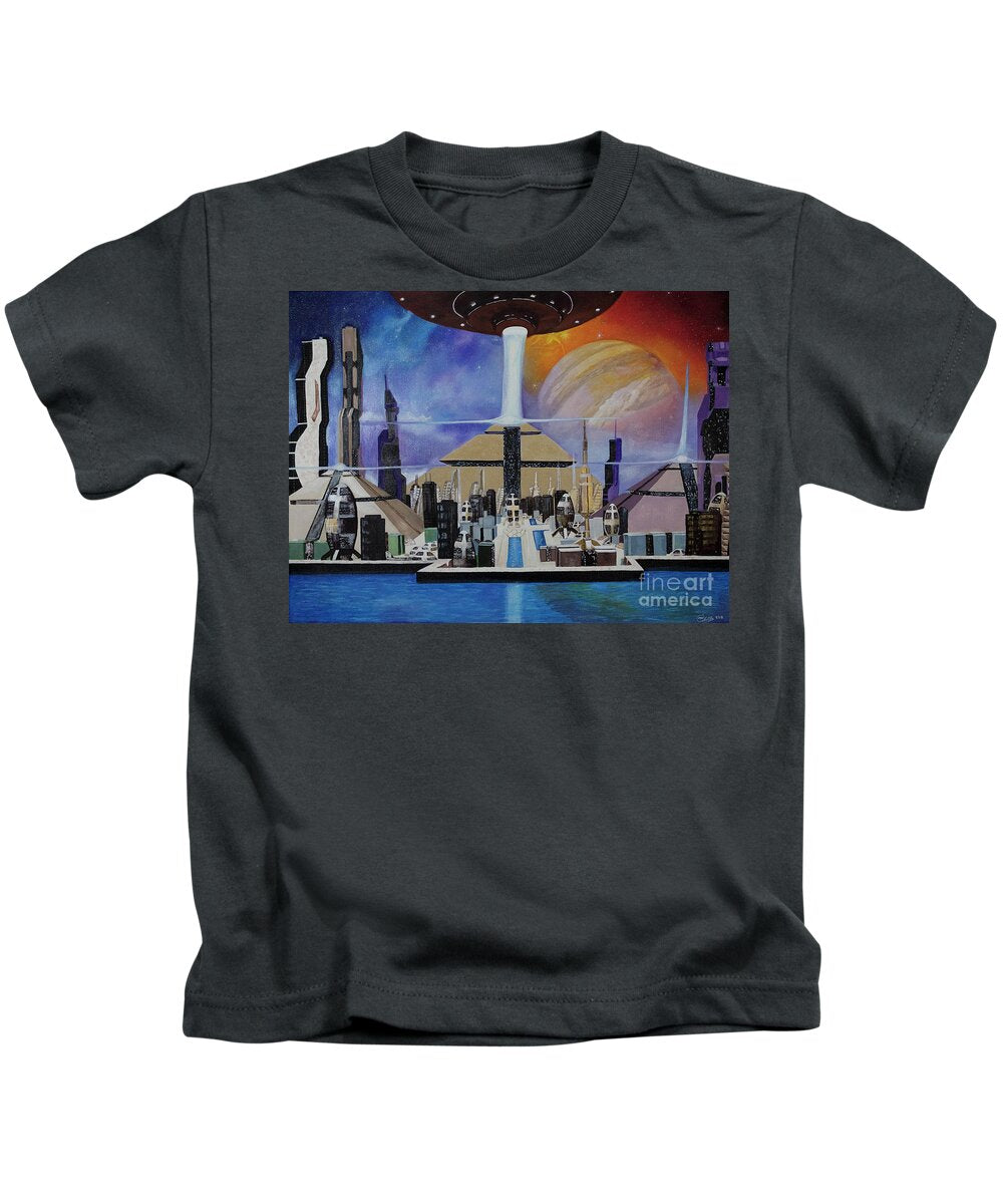 A Futuristic City - Kids T-Shirt
