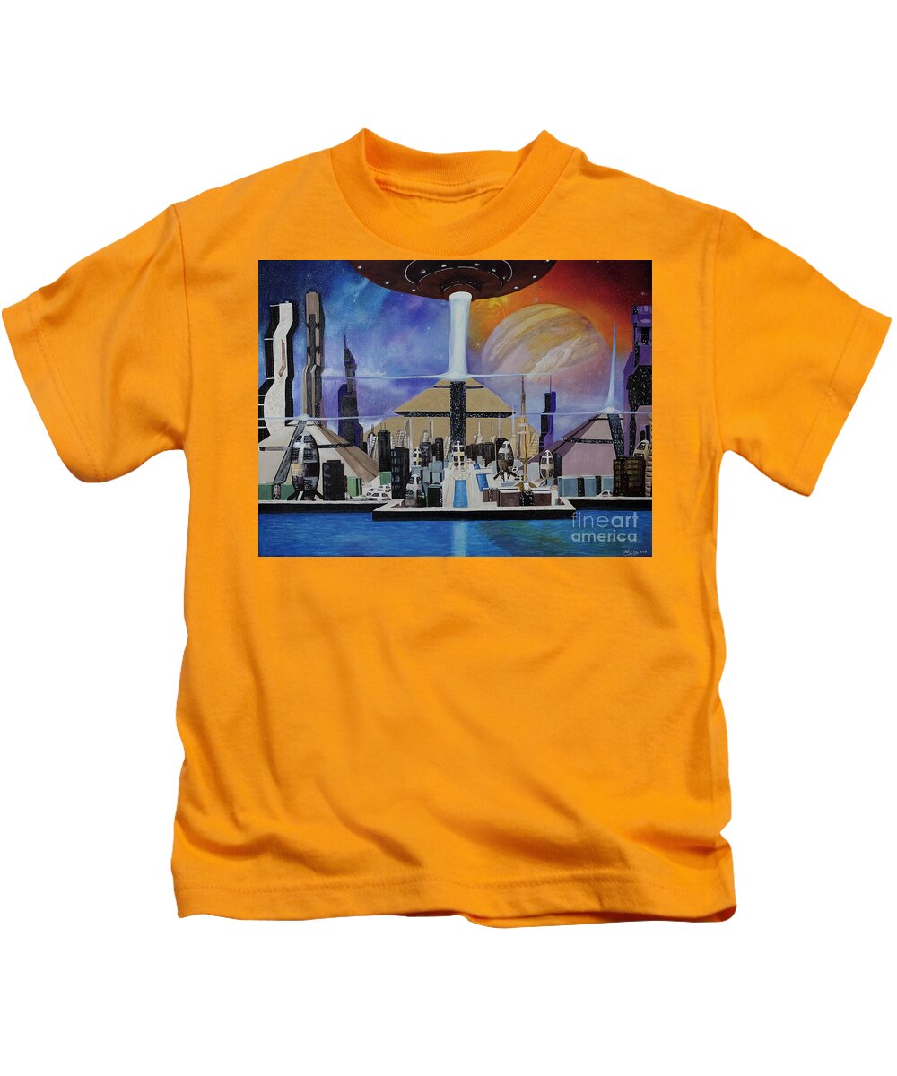 A Futuristic City - Kids T-Shirt