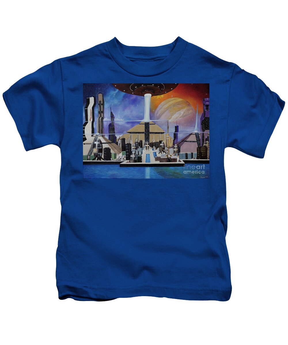 A Futuristic City - Kids T-Shirt