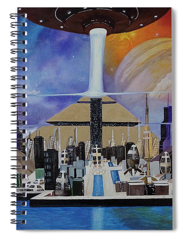 A Futuristic City - Spiral Notebook