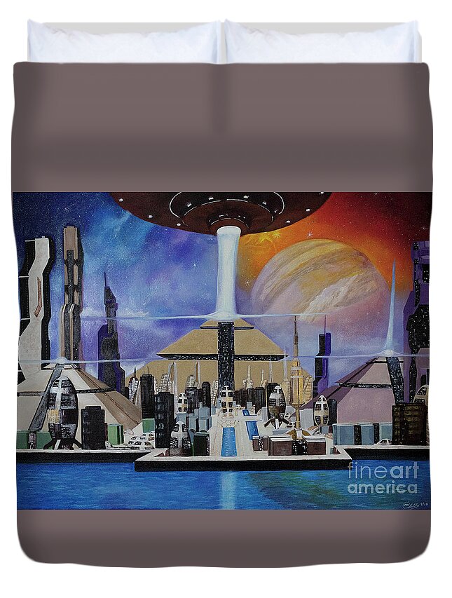 A Futuristic City - Duvet Cover