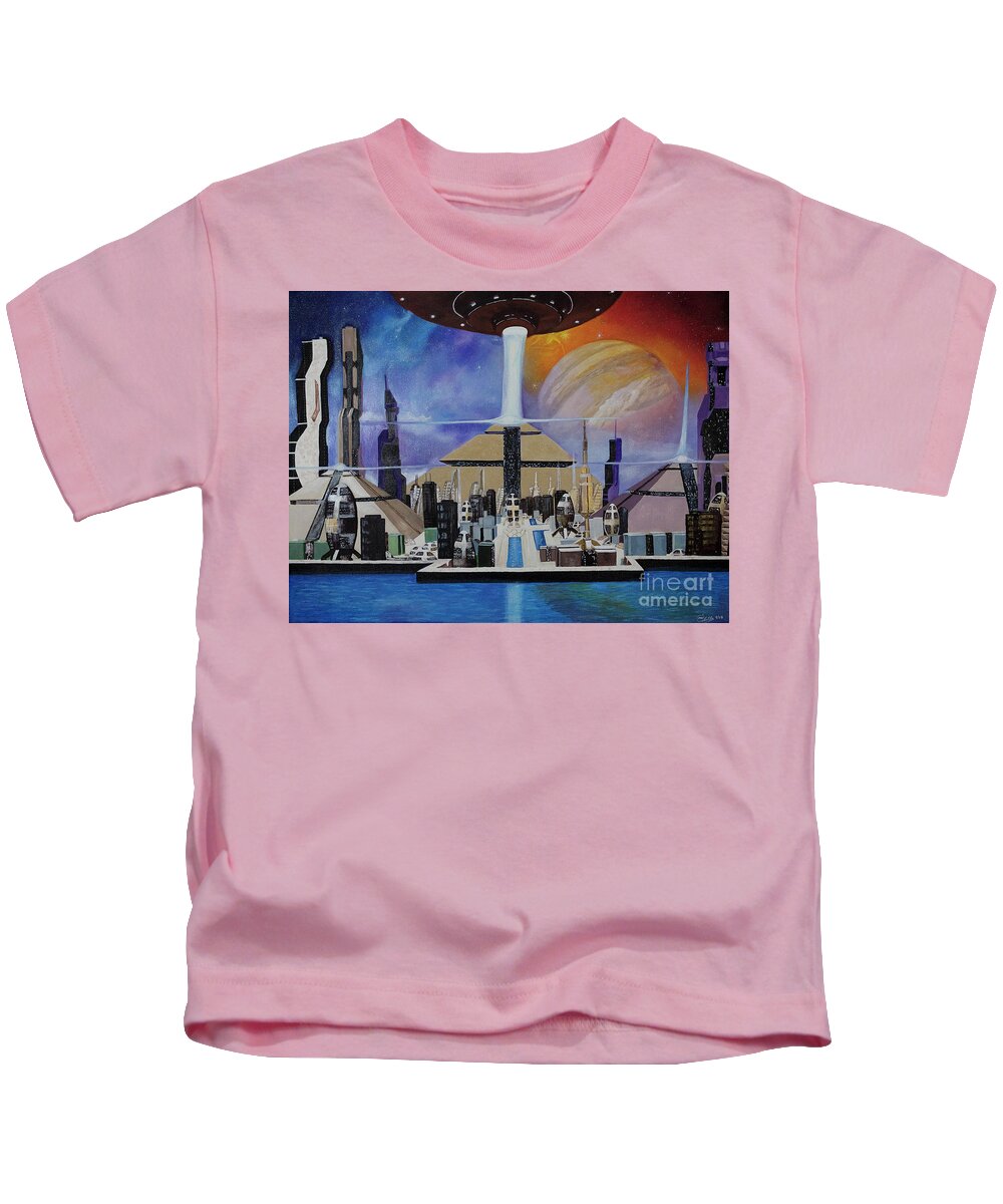 A Futuristic City - Kids T-Shirt