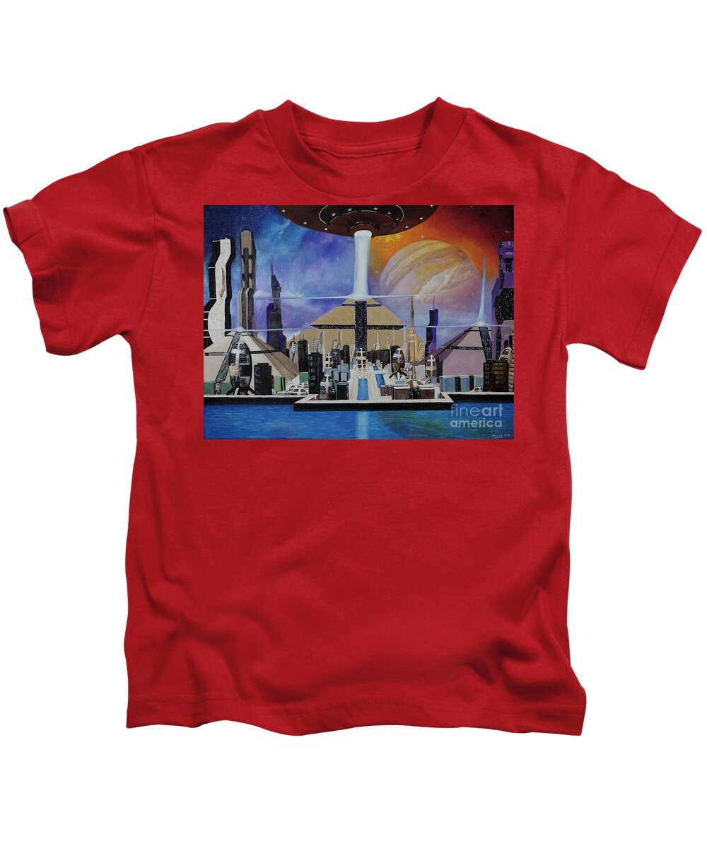 A Futuristic City - Kids T-Shirt