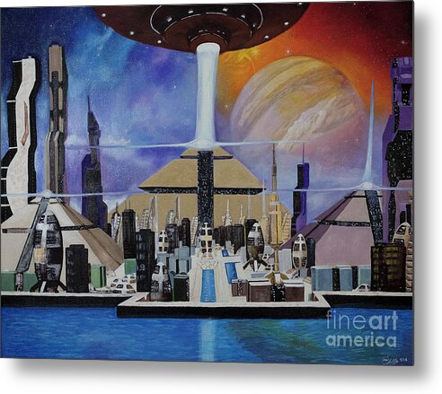 A Futuristic City - Metal Print