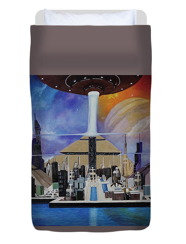 A Futuristic City - Duvet Cover