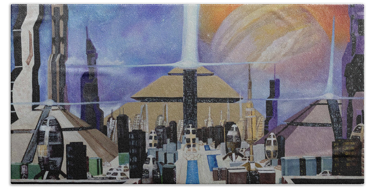 A Futuristic City - Bath Towel