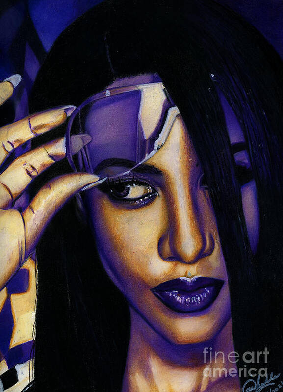 Aaliyah In Shades of Purple - Art Print