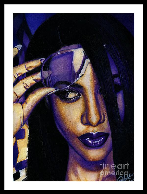 Aaliyah In Shades of Purple - Framed Print
