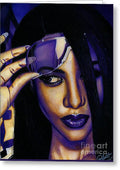 Aaliyah In Shades of Purple - Greeting Card