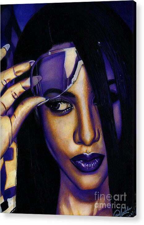 Aaliyah In Shades of Purple - Acrylic Print