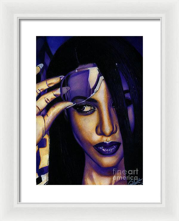 Aaliyah In Shades of Purple - Framed Print