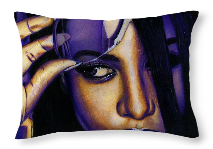 Aaliyah In Shades of Purple - Throw Pillow