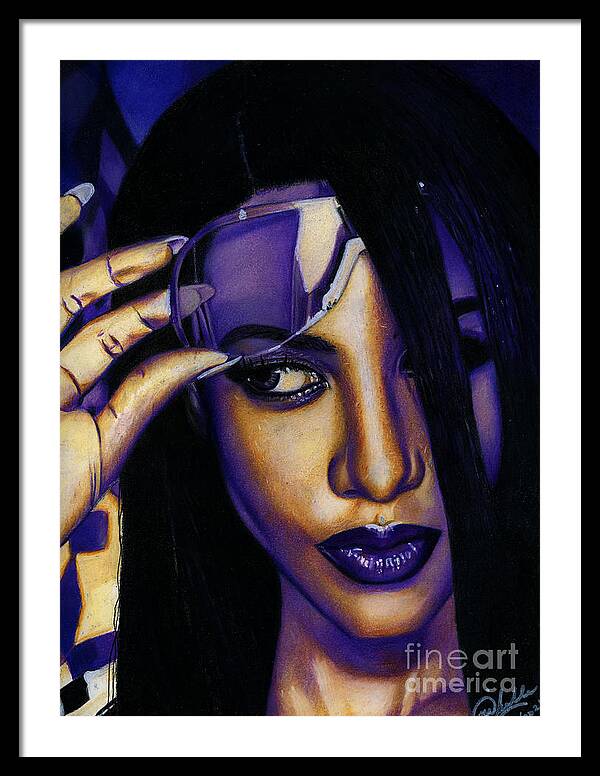 Aaliyah In Shades of Purple - Framed Print
