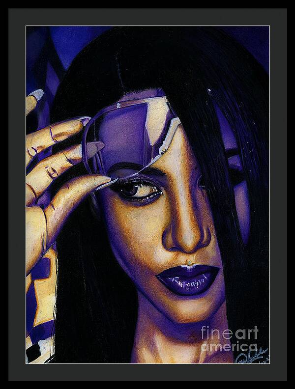 Aaliyah In Shades of Purple - Framed Print