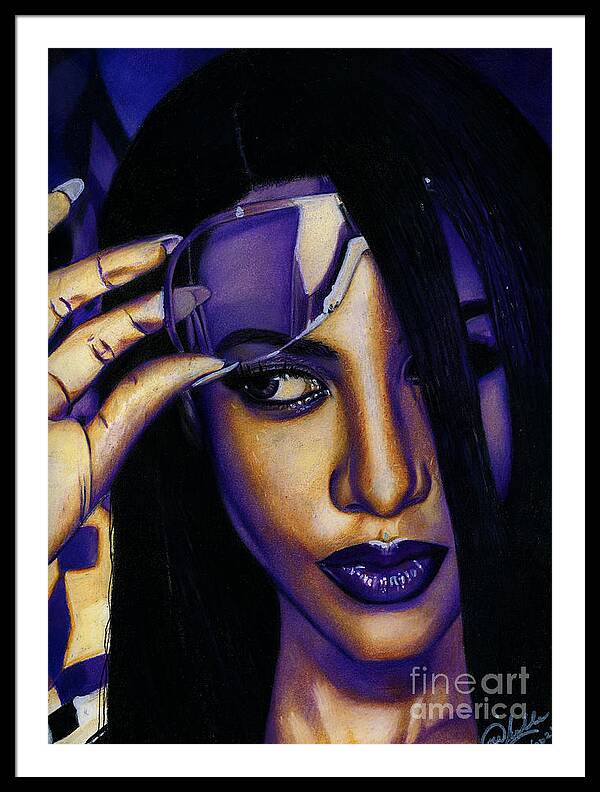 Aaliyah In Shades of Purple - Framed Print