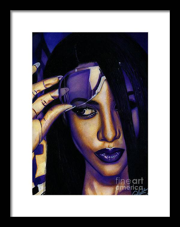 Aaliyah In Shades of Purple - Framed Print