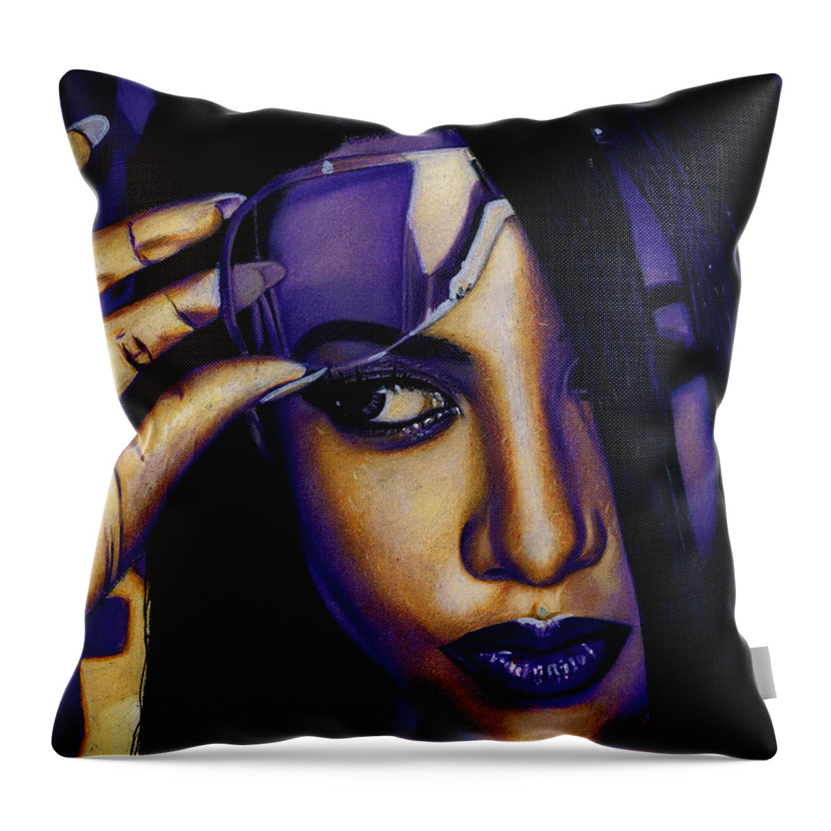 Aaliyah In Shades of Purple - Throw Pillow