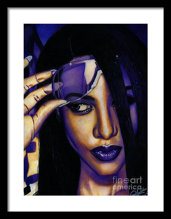 Aaliyah In Shades of Purple - Framed Print