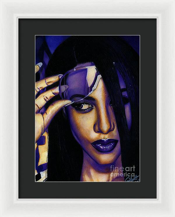 Aaliyah In Shades of Purple - Framed Print