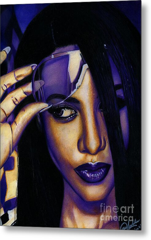 Aaliyah In Shades of Purple - Metal Print