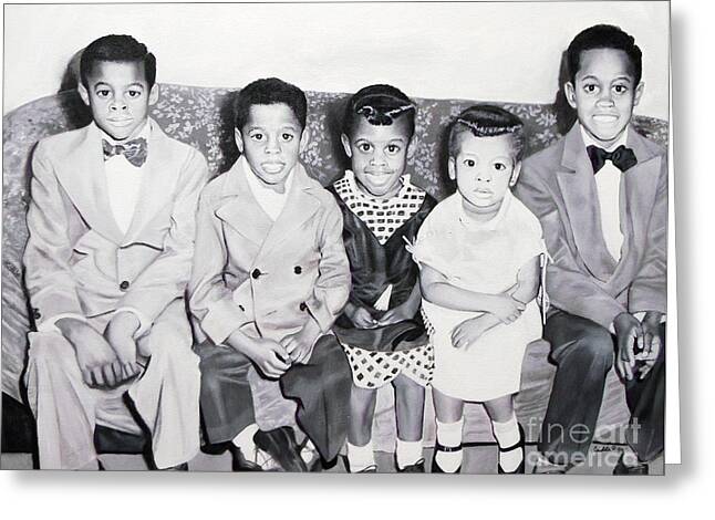 Children Sitting on Sofa - Greeting Card