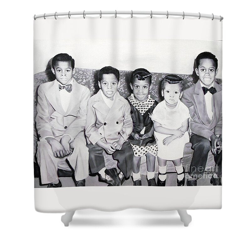 Children Sitting on Sofa - Shower Curtain