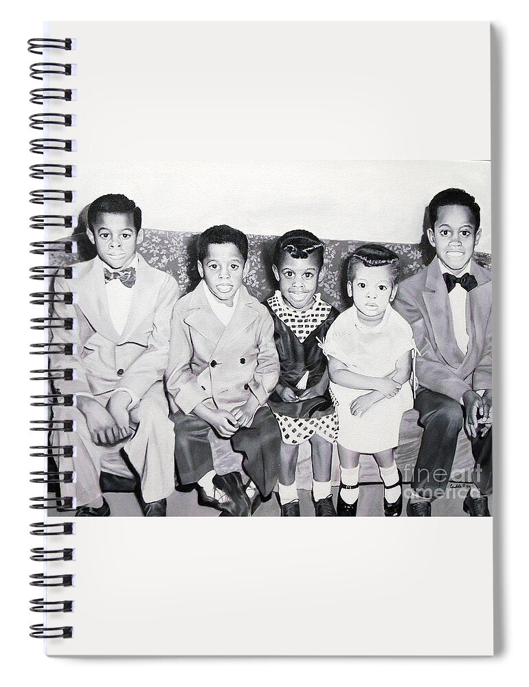 Children Sitting on Sofa - Spiral Notebook