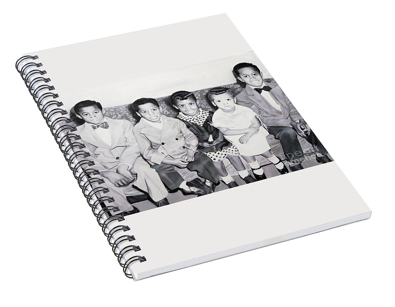 Children Sitting on Sofa - Spiral Notebook