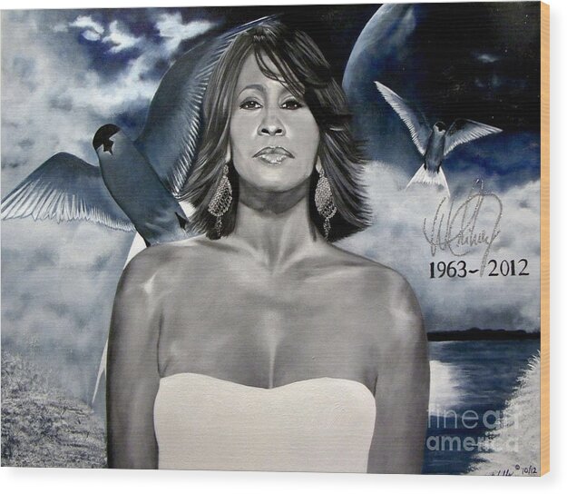 In Memory of...Whitney Houston - Wood Print