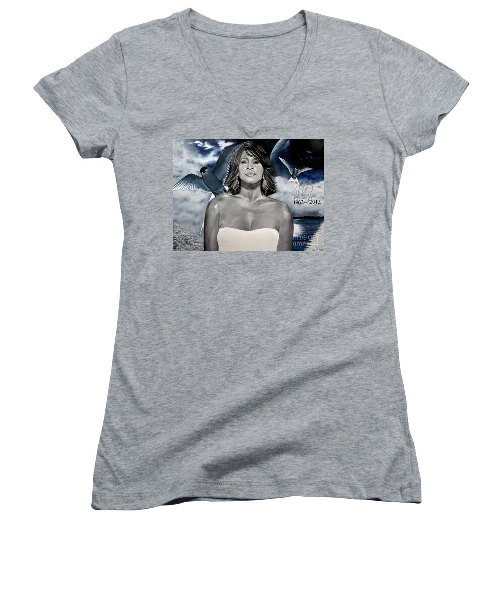 In Memory of...Whitney Houston - Women's V-Neck