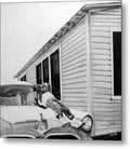 Little Girl Enjoying the Sun - Metal Print