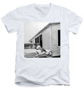Little Girl Enjoying the Sun - Men's V-Neck T-Shirt