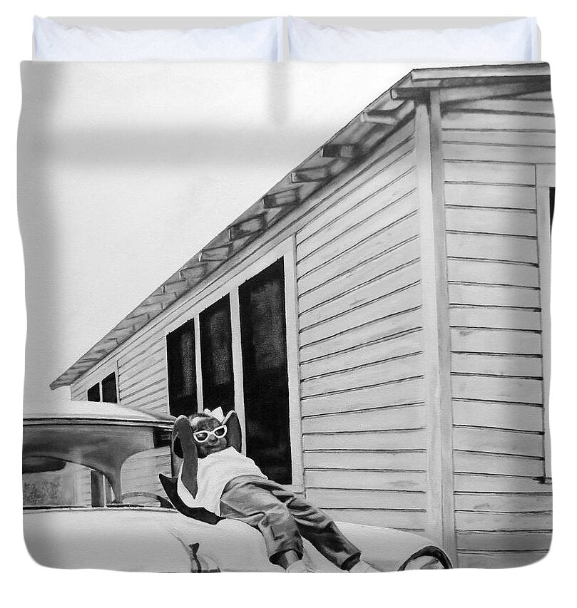 Little Girl Enjoying the Sun - Duvet Cover