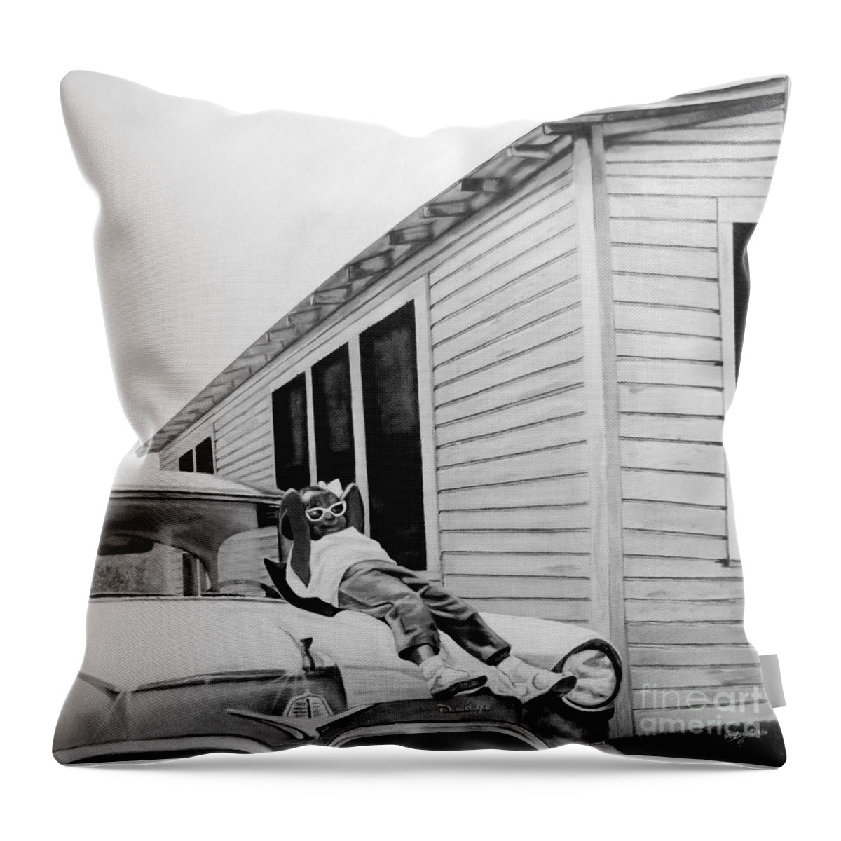 Little Girl Enjoying the Sun - Throw Pillow