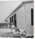 Little Girl Enjoying the Sun - Wood Print