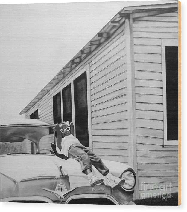Little Girl Enjoying the Sun - Wood Print