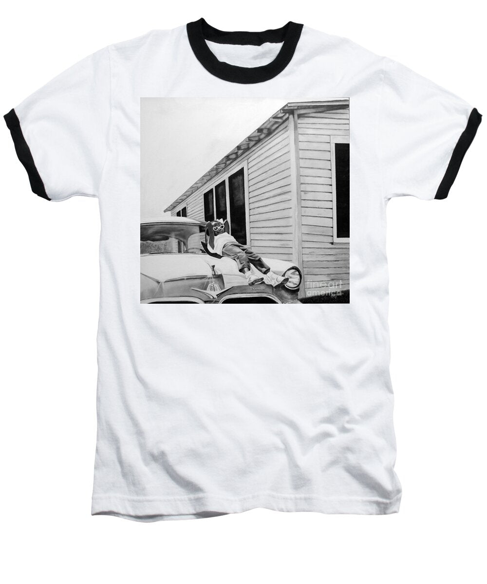 Little Girl Enjoying the Sun - Baseball T-Shirt