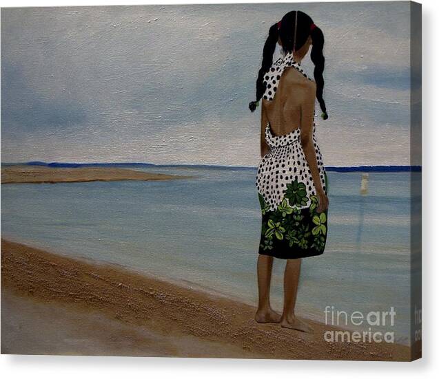 Little Girl on the Beach - Canvas Print