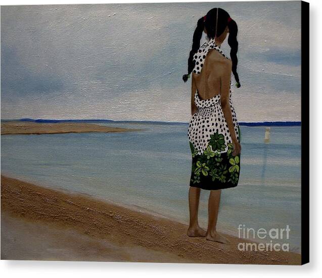 Little Girl on the Beach - Canvas Print
